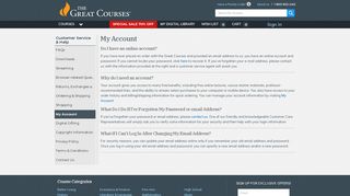 My Account - The Great Courses