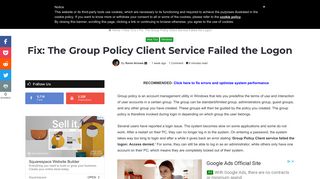 Fix: The Group Policy Client Service Failed the Logon - Appuals.com