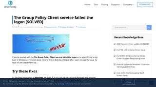 The Group Policy Client service failed the logon [SOLVED] - Driver Easy