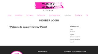 Member Login - Yummy Mummy Fitness