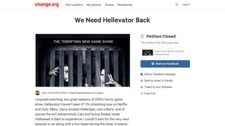 Petition · Game Show Network: We Need Hellevator Back · Change.org