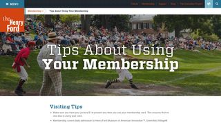 Membership Tips - The Henry Ford