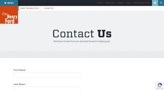 Contact Us – The Henry Ford