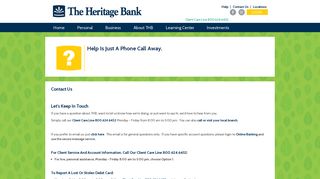 Contact Us - The Heritage Bank