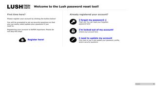 Lush Password Reset