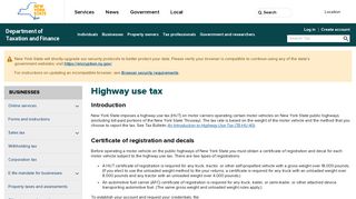 Highway use tax - Department of Taxation and Finance - NY.gov