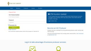 Login - IHC Group Producer Portal