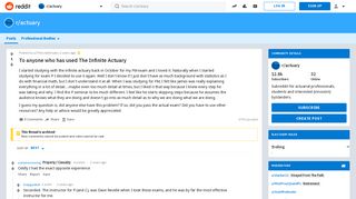 To anyone who has used The Infinite Actuary : actuary - Reddit