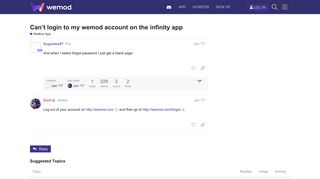 Can't login to my wemod account on the infinity app - WeMod App ...