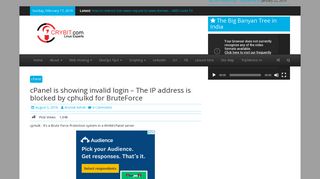 cPanel is showing invalid login - The IP address is blocked by cphulkd ...