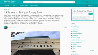 19 Secrets to Saving at Pottery Barn - Offers.com