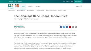 The Language Banc Opens Florida Office - PR Newswire