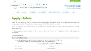 Apply Online - The Lee GroupThe Lee Group
