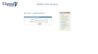 Site Login - Legend Advisors - 403(b)