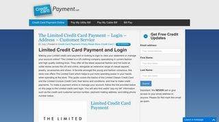 The Limited Credit Card Payment - Login - Address - Customer Service