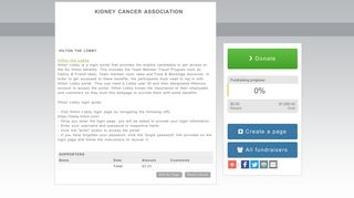 Hilton The Lobby - Kidney Cancer Association