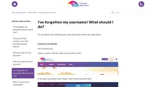 I've forgotten my username! What should I do? – the Lott Help Centre