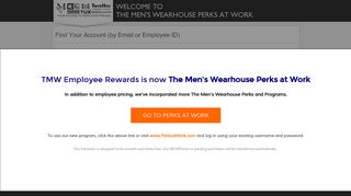 by Email or Employee ID - The Men's Wearhouse Perks at Work