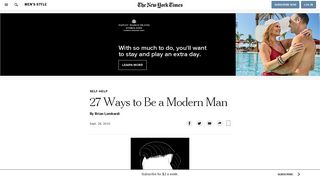 27 Ways to Be a Modern Man - The New York Times