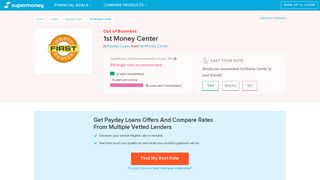 1st Money Center Reviews - Payday Loans - SuperMoney