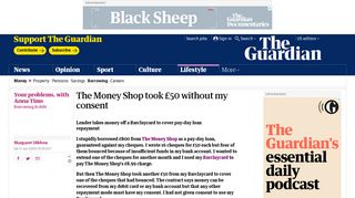 The Money Shop took £50 without my consent | Money | The Guardian
