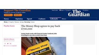 The Money Shop agrees to pay back £700,000 | Money | The Guardian