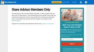 Share Advisor Members Only | Motley Fool Australia