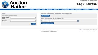 Auction Nation - Login Page