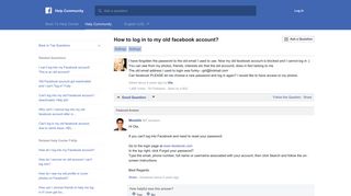 How to log in to my old facebook account? | Facebook Help ...