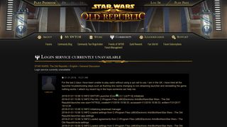 STAR WARS: The Old Republic - Login service currently unavailable