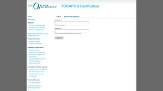 User login - TOGAF® 9 Certification - The Open Group
