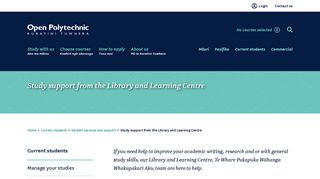 Study support from the Library and Learning ... - Open Polytechnic