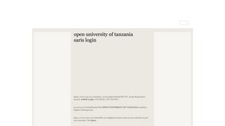 open university of tanzania saris login on www.bankietalk.com