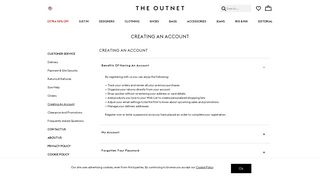 THE OUTNET | Creating An Account