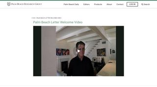 Palm Beach Letter Welcome Video | Palm Beach Research Group