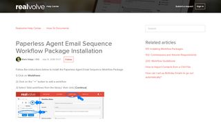 Paperless Agent Email Sequence Workflow Package Installation ...