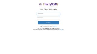 San Diego Staff Login - Party Staff