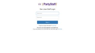 San Jose Staff Login - Party Staff