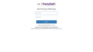 San Francisco Staff Login - Party Staff