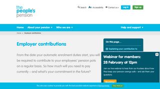 Employer contributions - The People's Pension