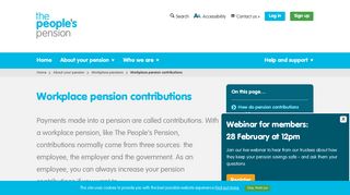 Workplace pension contributions | The People's Pension