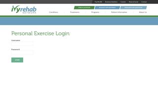 Personal Exercise Login - Ivy Rehab
