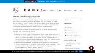 Online Teaching Opportunities | TPS - The Potter's School