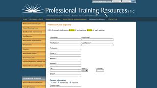 Premium Club Sign Up – Professional Training Resources Inc.