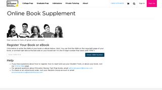 Online Book Supplement | Book Information | The Princeton Review