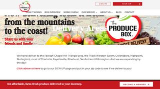 Delivery Areas - The Produce Box - Local NC Produce Delivered