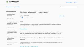 Do I get a bonus if I refer friends? – Survey.com Support
