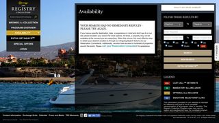 Check Resort Availability - The Registry Collection - Sample Availability