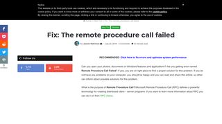 Fix: The remote procedure call failed - Appuals.com