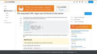The requested URL /login was not found on this server - Stack Overflow